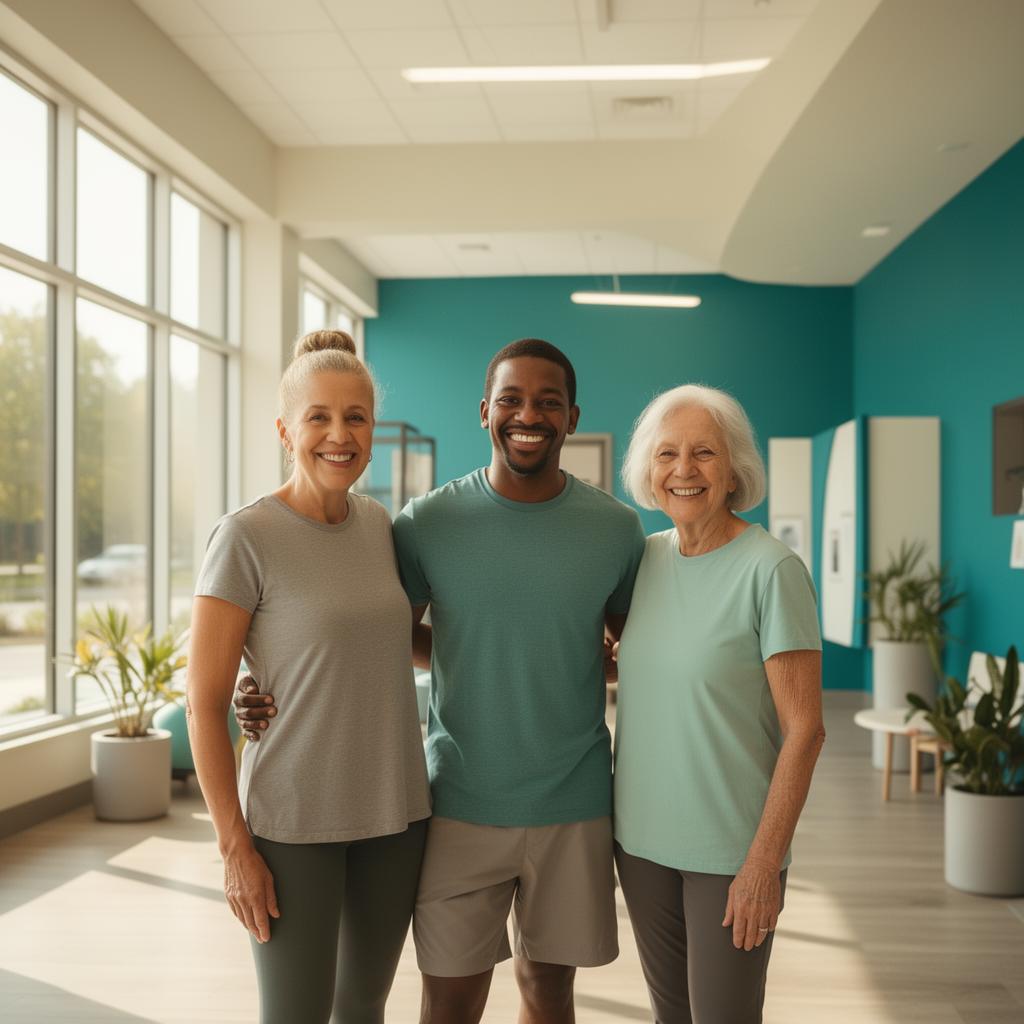 Smiling members of a wellness facility community after Altitude Therapy sessions