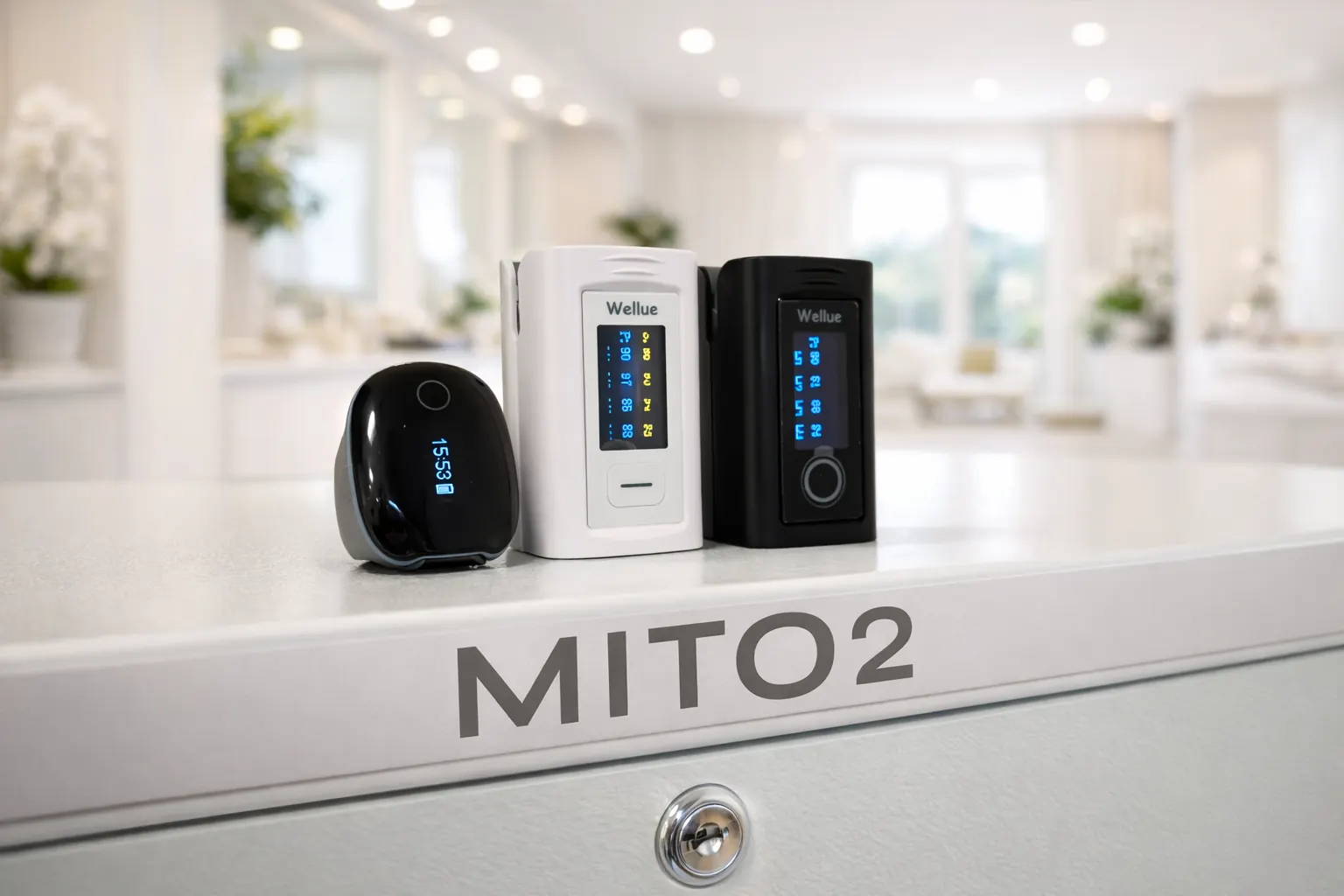 Mito2 Responsive Oxygen Training (Altitude Therapy / IHHT) pulse oximeters for real-time SpO2 client safety monitoring